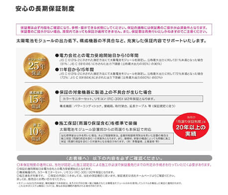 安心の長期保証制度